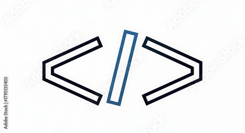 Code symbol with angle brackets and a forward slash.