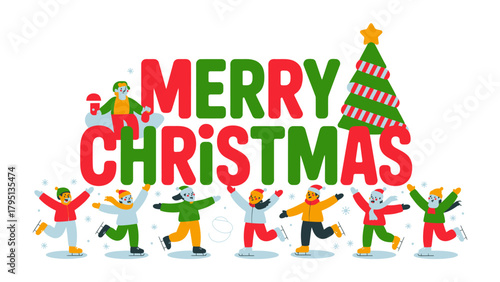 Holiday Cheer: Colorful depiction of winter holiday festivities, embodying the spirit of joyous celebrations during the winter season. 