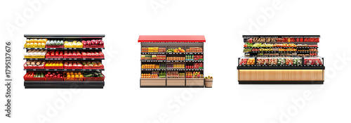 Collection of Supermarket isolate on transparent background