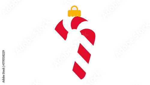 Fotografija Festive Candy Cane Ornament: A stylized candy cane ornament, a symbol of seasonal cheer, stands out in the holiday season