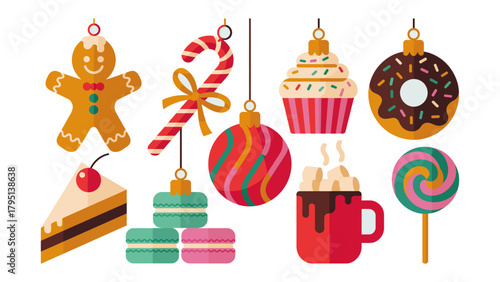 Festive Delights: An array of delightful sweets and ornaments, creating a visual symphony of holiday cheer.