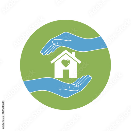 Symbol of family home protection and insurance concept.