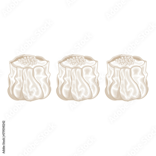 Vector Illustration Logo Line art Siu Mai Isolated