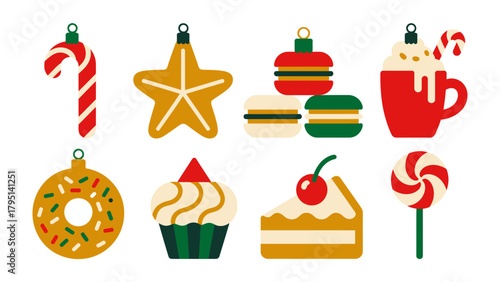 Festive Delights: An array of Christmas-themed ornaments, representing seasonal treats, inviting the warmth and cheer of the holiday season.