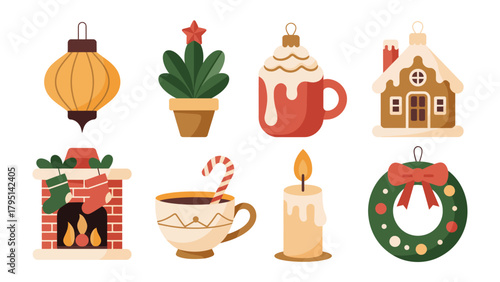 Festive Holiday Decorations: A collection of charming Christmas ornaments, each conveying warmth and holiday spirit. 