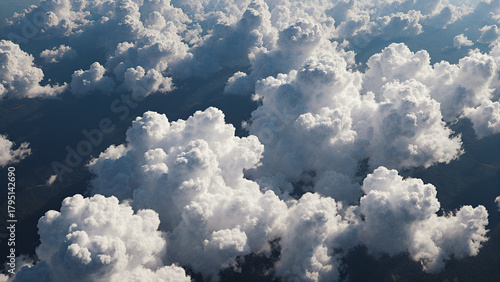 Aerial Cloudscape with Dramatic Cumulus Formations