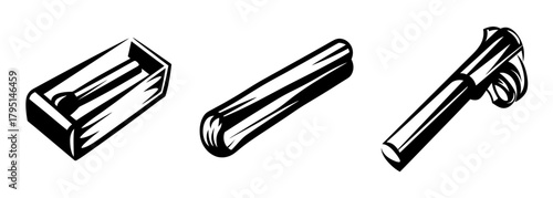 Three different matchstick holder designs showing various shapes and styles for utility