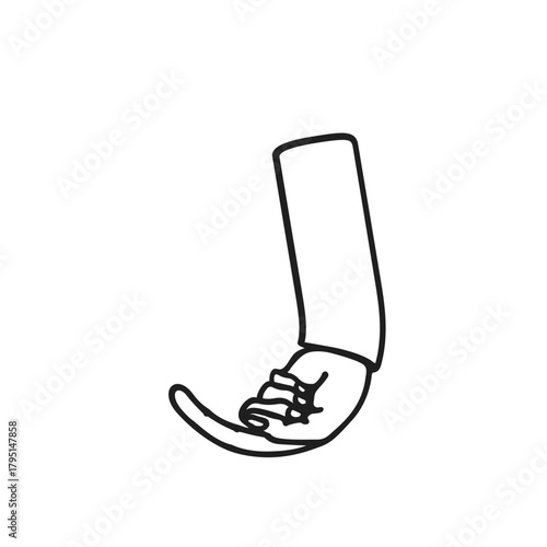 Vertical curved arm pointing slightly up or forward—ideal for top-of-page highlights, upward trends, and scalable UI/UX cues vector formats.