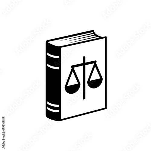 Law Book with Scales of Justice