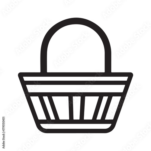 Vector illustration of a basket icon in a simple and modern style