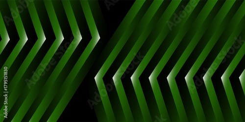 Green neon glowing arrows technology abstract background. Futuristic laser graphic vector design