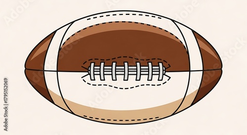 American Football - Detailed Illustration of a Classic Sports Ball.