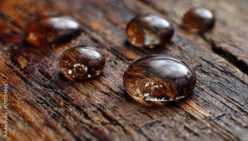 Wallpaper Mural Water droplets on weathered wood (3) Torontodigital.ca