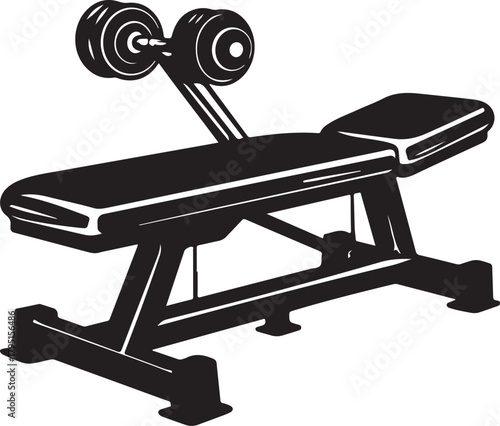 Bench Press Barbell Vector Illustration