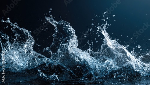 Wallpaper Mural Abstract water splashes on dark background Torontodigital.ca