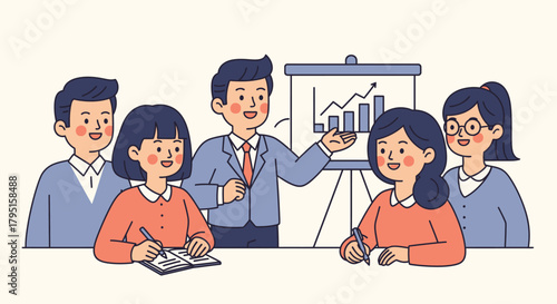 Stock Trading Team Analyzing Market Data in Real-Time Office