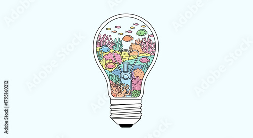 Undersea Innovation Light Bulb Aquarium, A Creative and Eco-Friendly Concept