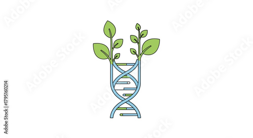 DNA, Plant Life Genetic Engineering and Biotechnology Concept