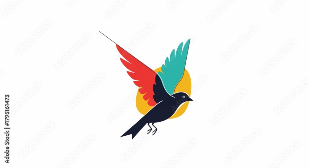 Fototapeta premium Cute tropical toucan bird illustration on a white background
