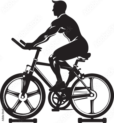 Exercise Bike Silhouette Vector