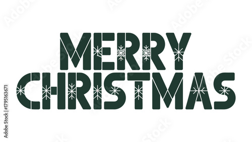 Festive Holiday Greetings: A merry Christmas message, with stylized letters, snowflake details, evoking the spirit of the season.