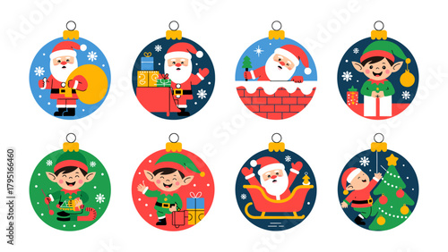 Joyful Christmas Ornament: A cheerful assortment of festive ornaments, each showcasing a beloved figure with joyous celebration of christmas.