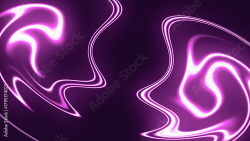 Purple neon abstract background with glowing lines and curves for modern design projects and wallpapers use