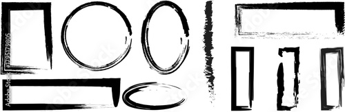 Brush stroke set, calligraphy ink paint lines, sketchy brush strokes grunge, bold lines and squiggles marker stripe