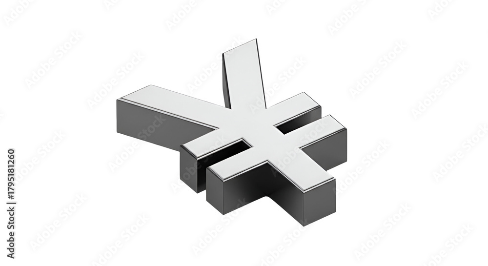 Fototapeta premium 3d icon of isometric yen currency symbol, representing finance, economy, and international trade