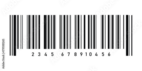 Black and white barcode icon on white background