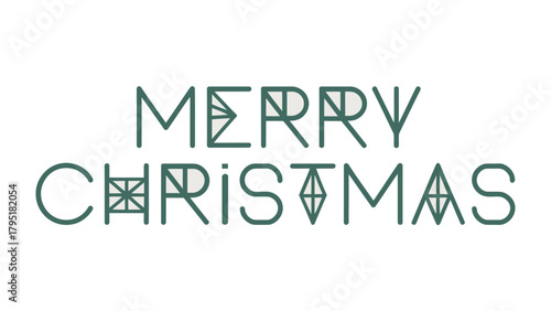 Geometric Christmas Greeting: A stylish geometric design spelling out Merry Christmas in a modern and festive aesthetic, conveying seasonal greetings with a touch of elegance.
