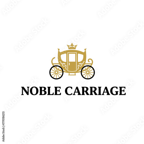 Golden Royal Noble Carriage Crown Luxury Logo