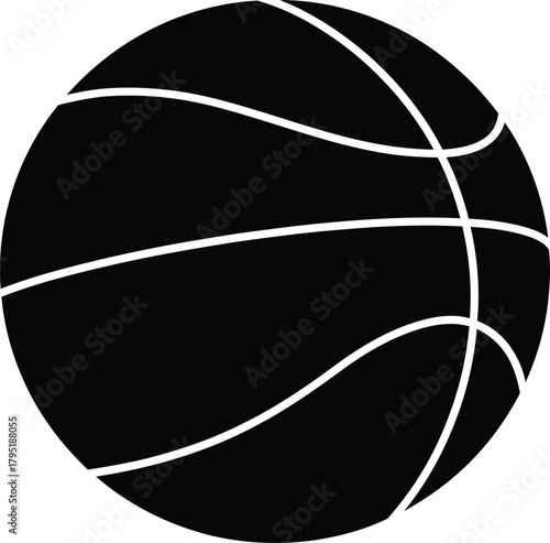 Bold Minimalist Basketball Icon with Clean Lines and Modern Silhouette Design