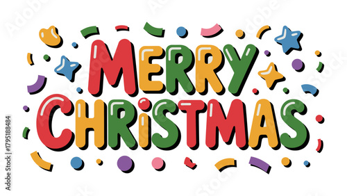 Colorful Christmas Message: A vibrant and festive graphic, the image radiates warmth and goodwill, perfect for spreading holiday cheer.