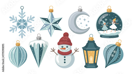 Festive Ornaments: A charming array of decorative ornaments evokes the magic and joy of the holiday season, each meticulously crafted to captivate the eye.