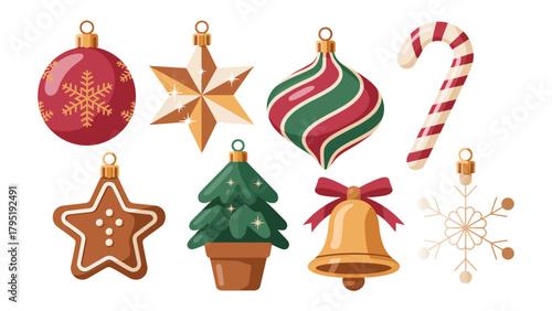 Festive Christmas Ornament Selection: A delightful assortment of festive ornaments captures the essence of holiday cheer, with intricately designed decorations.