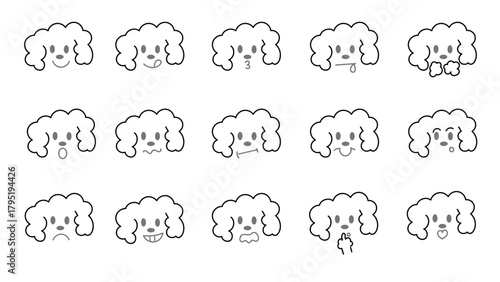 犬の表情アイコンセット