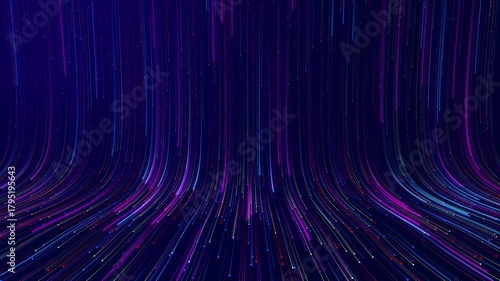 Wallpaper Mural Big data light speed flow. Abstract digital data stream of quantum computing. Cyberspace trail waves. Modern tech . Cyber Big Data Flow Particles Digital Neural Network. AI Artificial Intelligence Torontodigital.ca