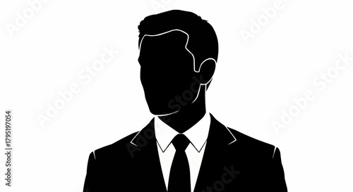 Anonymous businessman silhouette in a formal suit and tie.