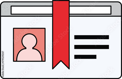 Identity card vector illustration id card employee badge access pass icon eps silhouette