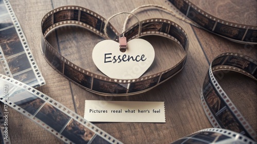 Film Strip Arranged Into a Heart Shape With Essence Tag