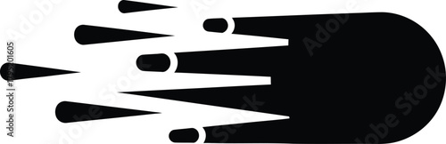 Black comet tail vector illustration for graphic design and animation eps silhouette