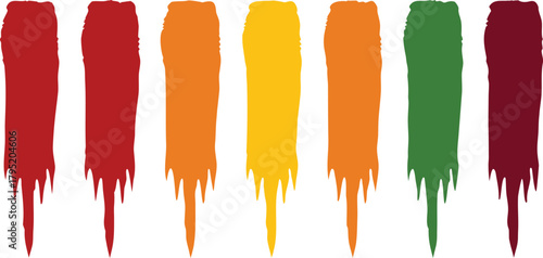 Abstract vibrant color paint strokes with dripping grunge effect
