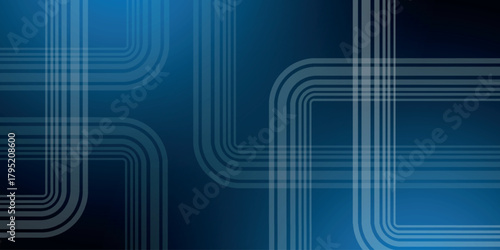 Dark blue abstract background with modern and futuristic overlapping square lines. High tech circuit line style background concept for website, banner, cover, presentation and certificate. VOL. 2