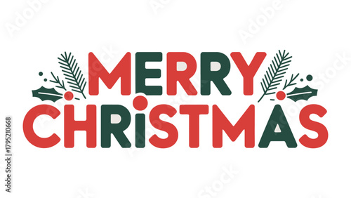 Festive Greetings: Merry Christmas Text Design