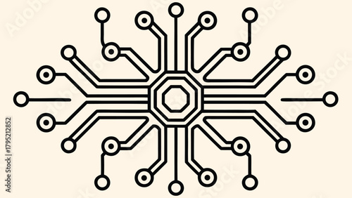 Data Processing Chip with Circuit Lines