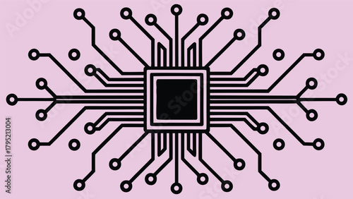 Integrated Circuit Board Symbol Vector