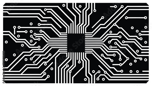 Digital Network Microchip Vector Design