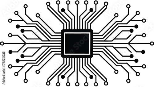 Microchip Circuit Board Vector Illustration