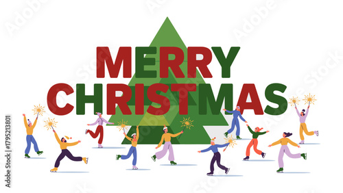 Holiday Cheer: An illustrated scene of jubilant individuals celebrating the festive season, filled with twinkling lights, joyous festivities, and the warmth of togetherness.